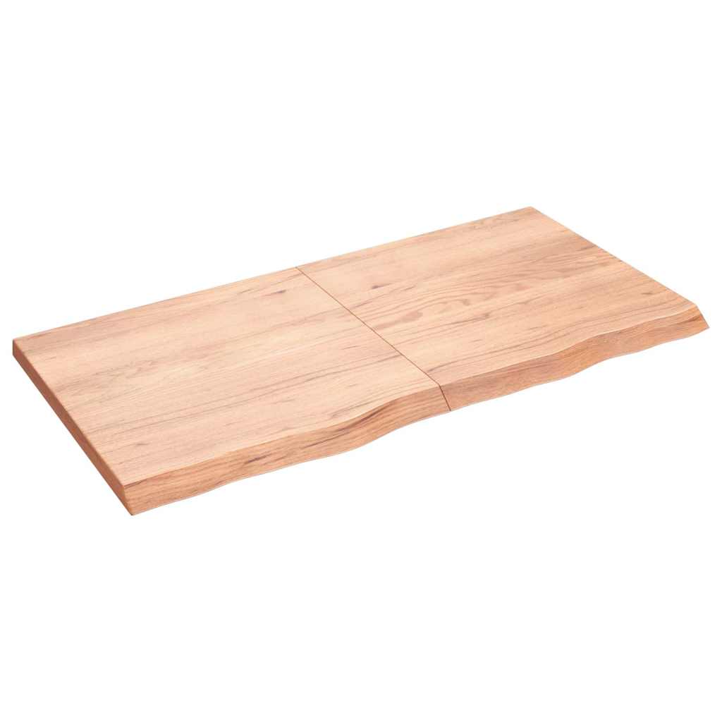 Wandschap 120x60x(2-4)cm behandeld massief eikenhout lichtbruin is nu te koop bij PeponiXL, paradijselijk wonen!