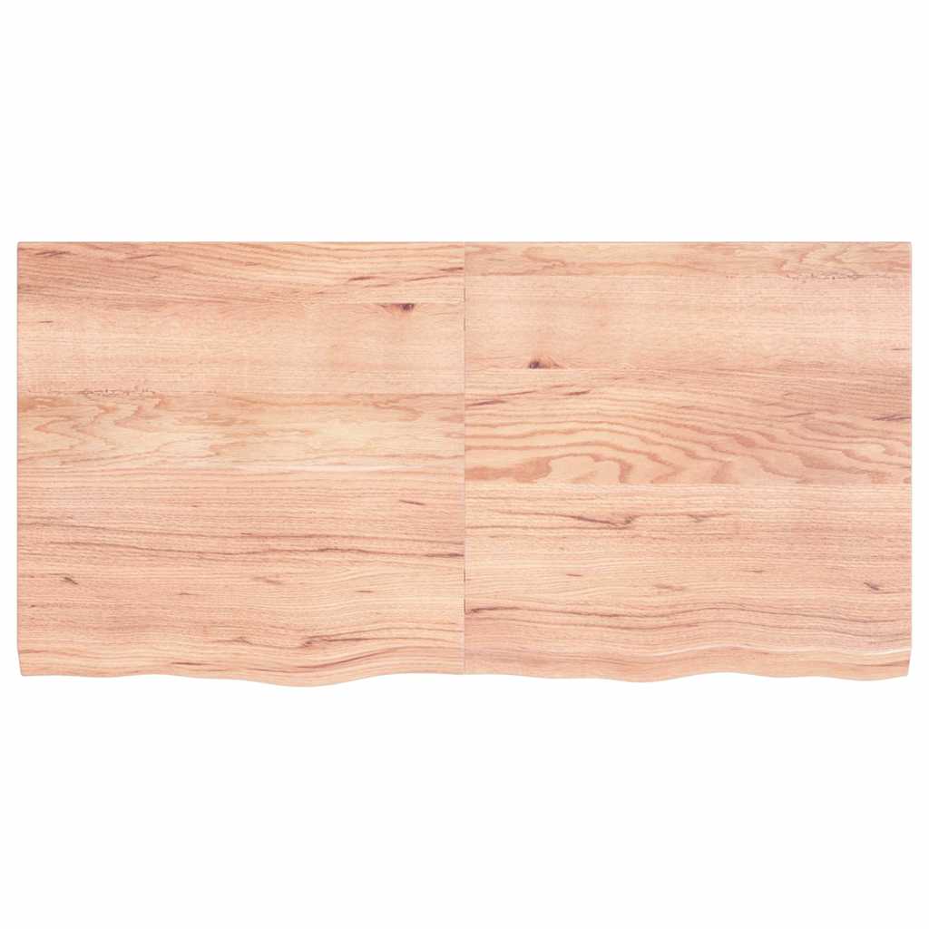 Wandschap 120x60x(2-4)cm behandeld massief eikenhout lichtbruin is nu te koop bij PeponiXL, paradijselijk wonen!