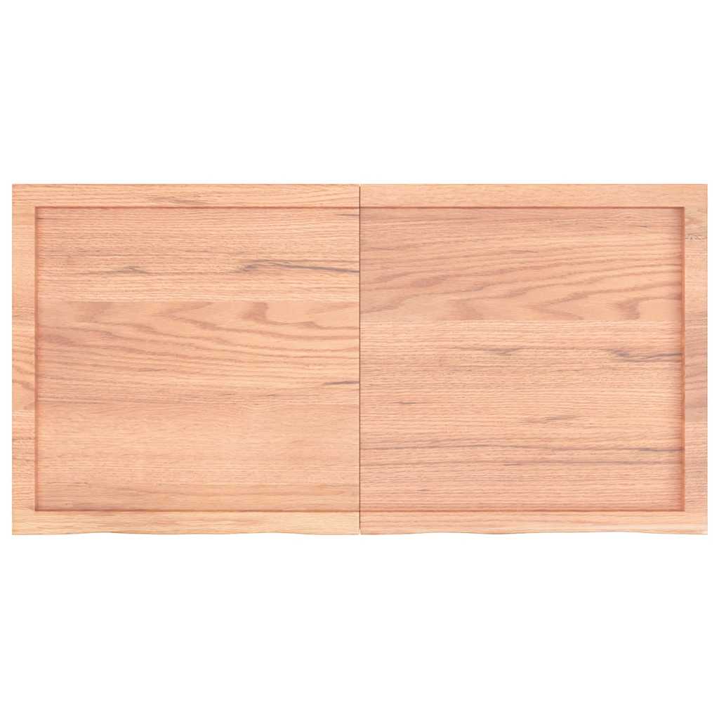 Wandschap 120x60x(2-4)cm behandeld massief eikenhout lichtbruin is nu te koop bij PeponiXL, paradijselijk wonen!