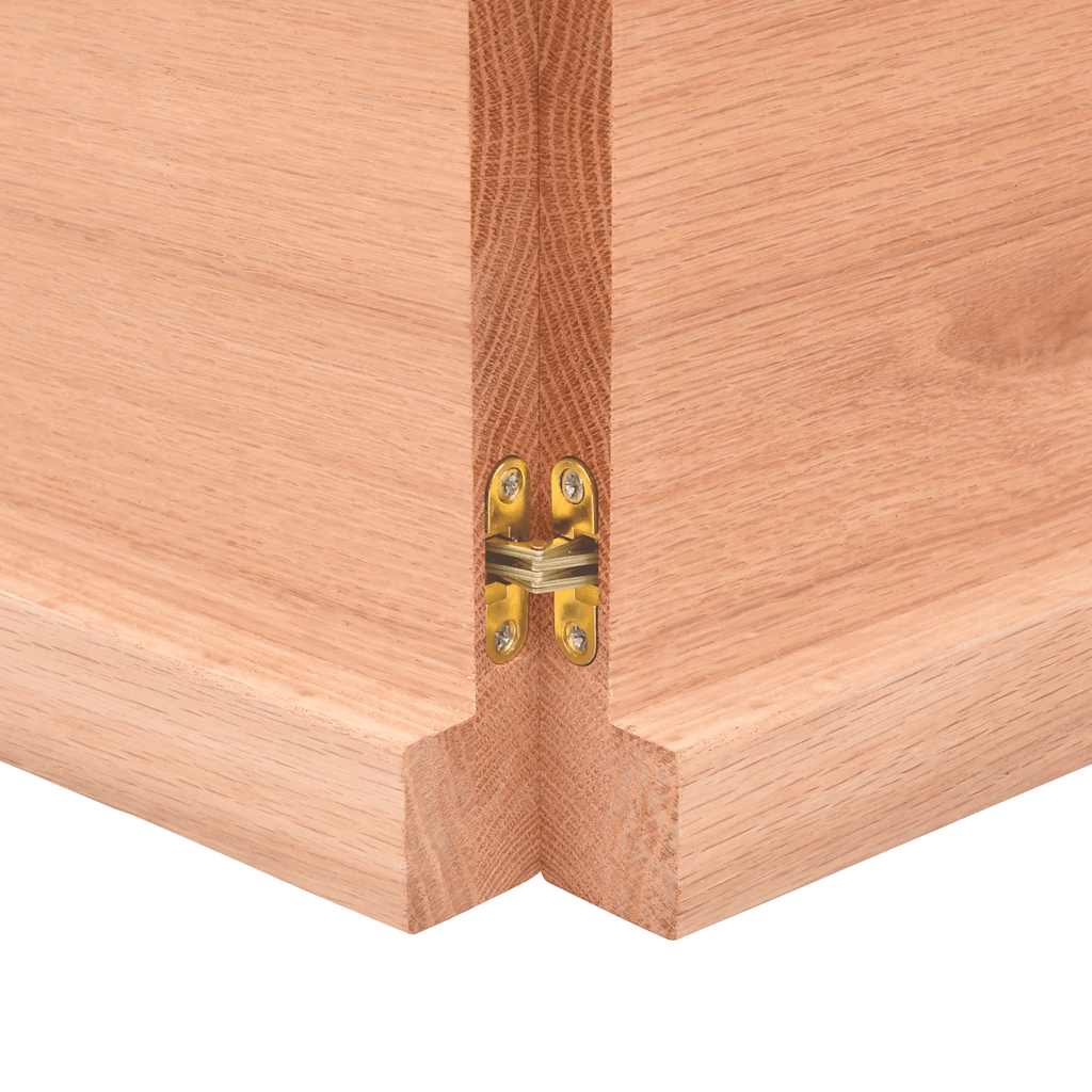 Wandschap 120x60x(2-4)cm behandeld massief eikenhout lichtbruin is nu te koop bij PeponiXL, paradijselijk wonen!