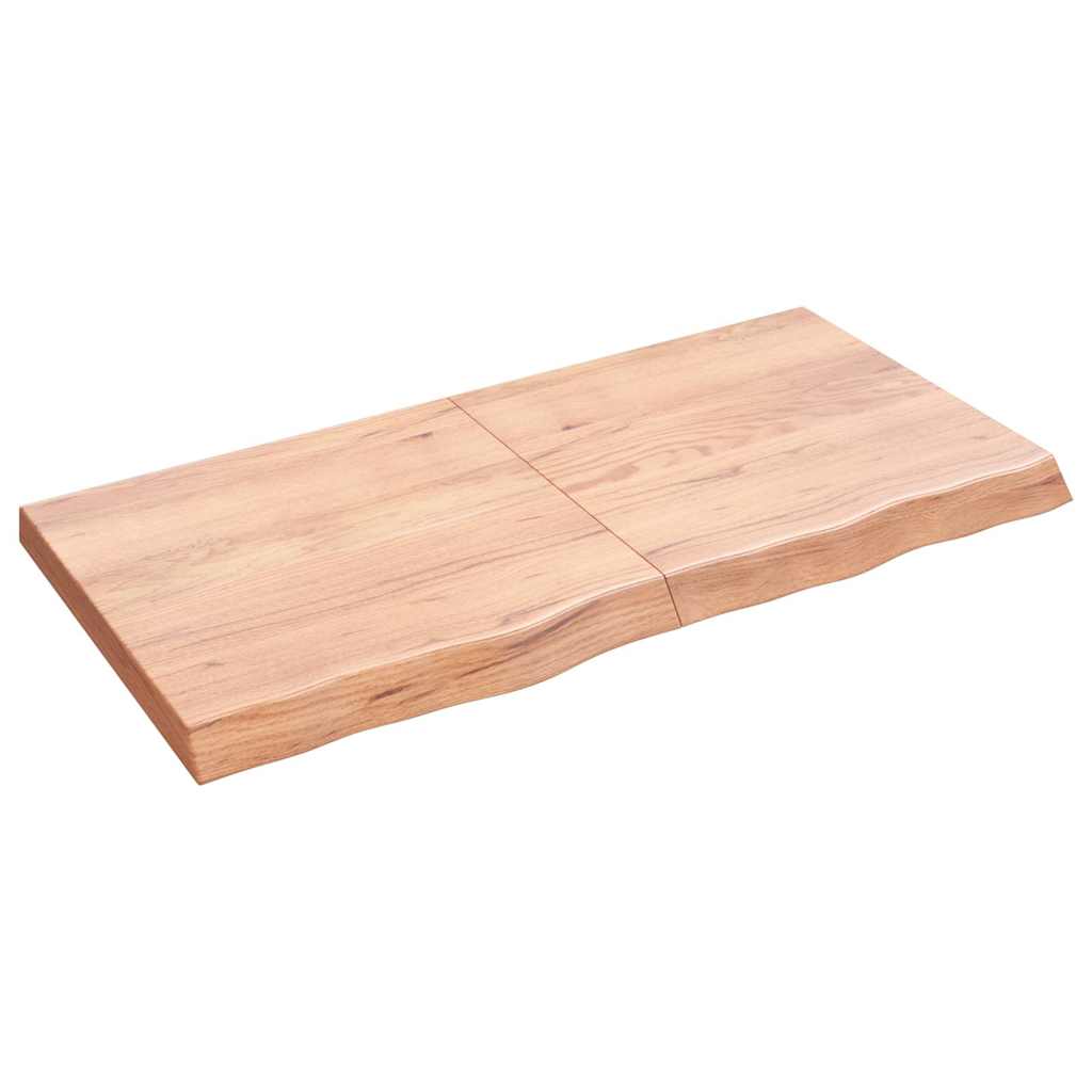 Wandschap 120x60x(2-6)cm behandeld massief eikenhout lichtbruin is nu te koop bij PeponiXL, paradijselijk wonen!