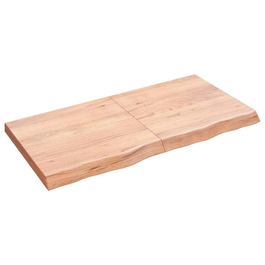 Wandschap 120x60x(2-6)cm behandeld massief eikenhout lichtbruin is nu te koop bij PeponiXL, paradijselijk wonen!