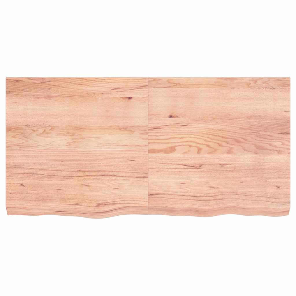 Wandschap 120x60x(2-6)cm behandeld massief eikenhout lichtbruin is nu te koop bij PeponiXL, paradijselijk wonen!