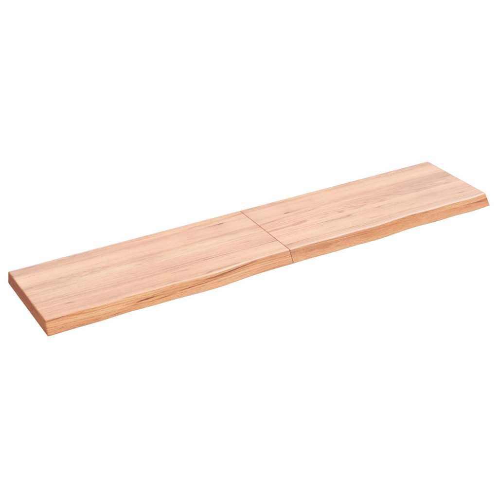 Wandschap 140x30x(2-4)cm behandeld massief eikenhout lichtbruin is nu te koop bij PeponiXL, paradijselijk wonen!