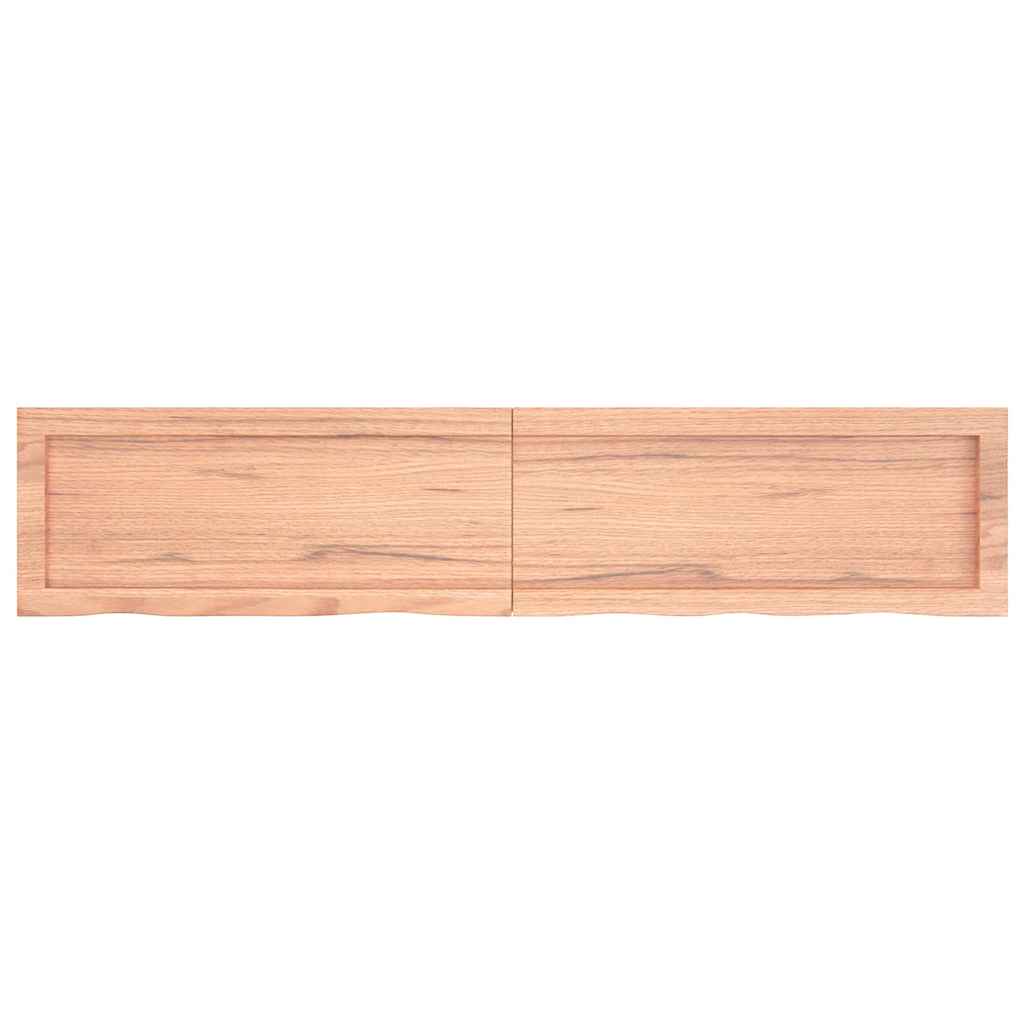 Wandschap 140x30x(2-4)cm behandeld massief eikenhout lichtbruin is nu te koop bij PeponiXL, paradijselijk wonen!