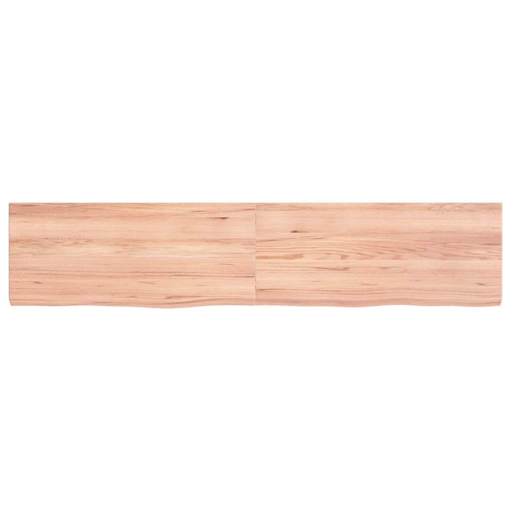 Wandschap 140x30x(2-4)cm behandeld massief eikenhout lichtbruin is nu te koop bij PeponiXL, paradijselijk wonen!