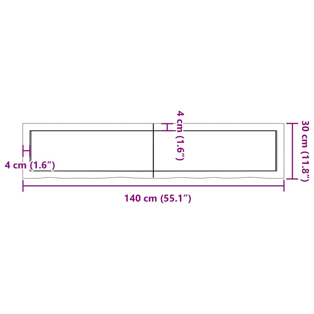 Wandschap 140x30x(2-4)cm behandeld massief eikenhout lichtbruin is nu te koop bij PeponiXL, paradijselijk wonen!