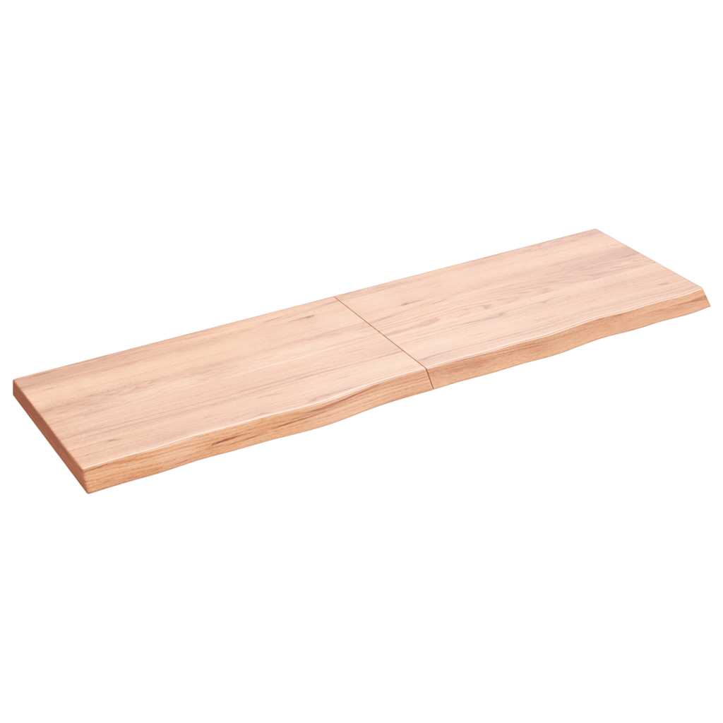Wandschap 140x40x(2-4)cm behandeld massief eikenhout lichtbruin is nu te koop bij PeponiXL, paradijselijk wonen!