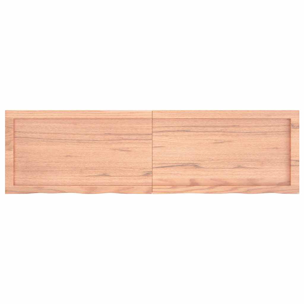 Wandschap 140x40x(2-4)cm behandeld massief eikenhout lichtbruin is nu te koop bij PeponiXL, paradijselijk wonen!
