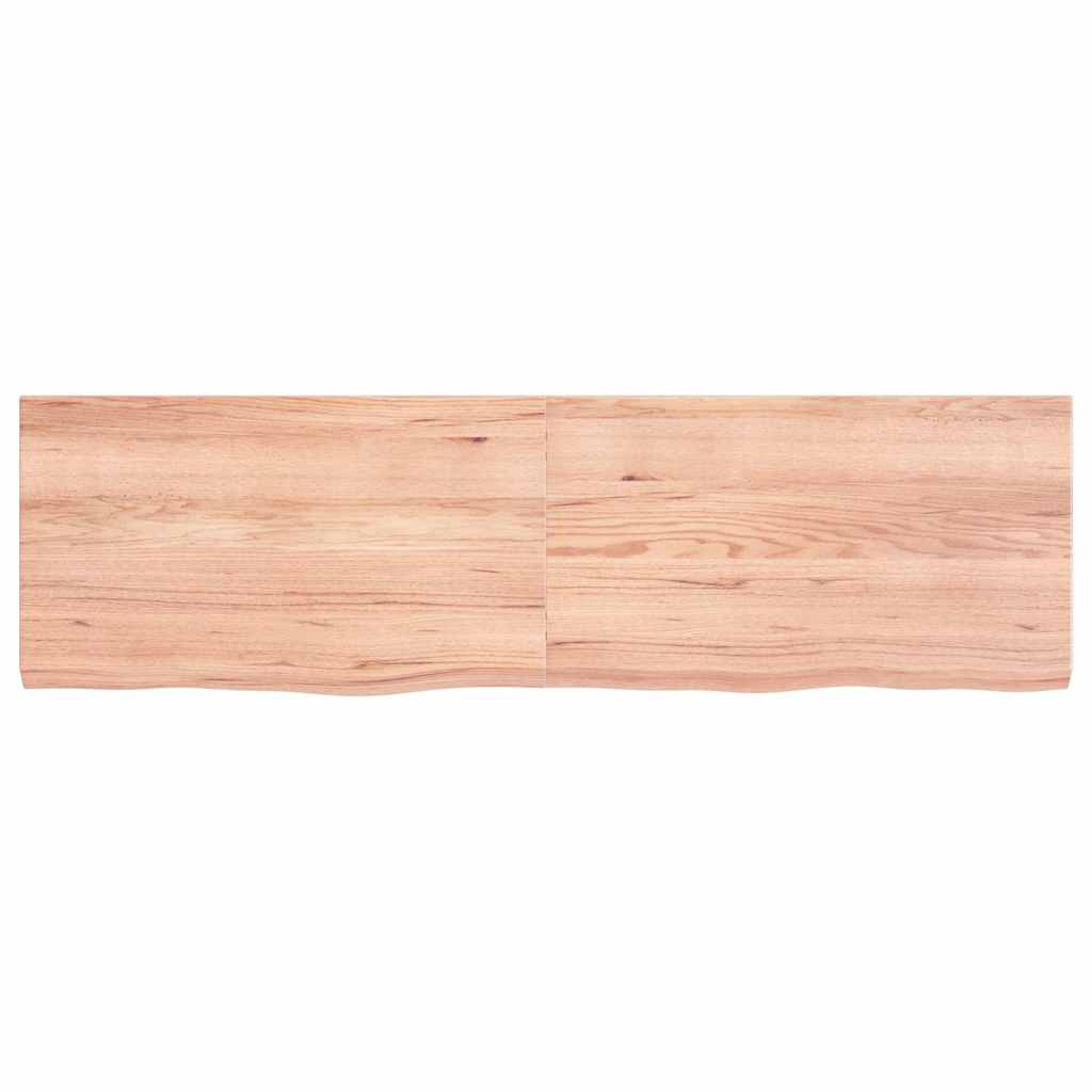 Wandschap 140x40x(2-4)cm behandeld massief eikenhout lichtbruin is nu te koop bij PeponiXL, paradijselijk wonen!