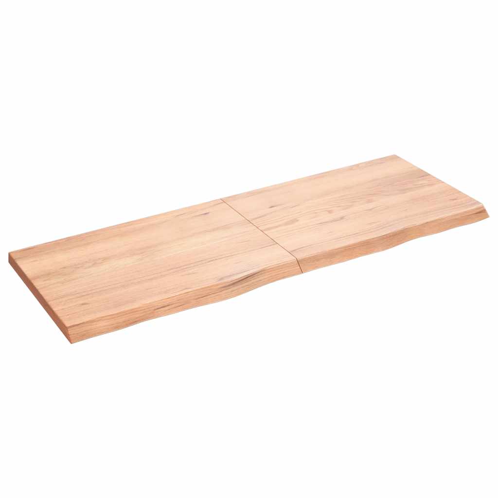 Wandschap 140x50x(2-4)cm behandeld massief eikenhout lichtbruin is nu te koop bij PeponiXL, paradijselijk wonen!