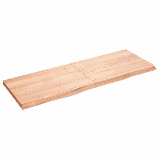 Wandschap 140x50x(2-4)cm behandeld massief eikenhout lichtbruin is nu te koop bij PeponiXL, paradijselijk wonen!