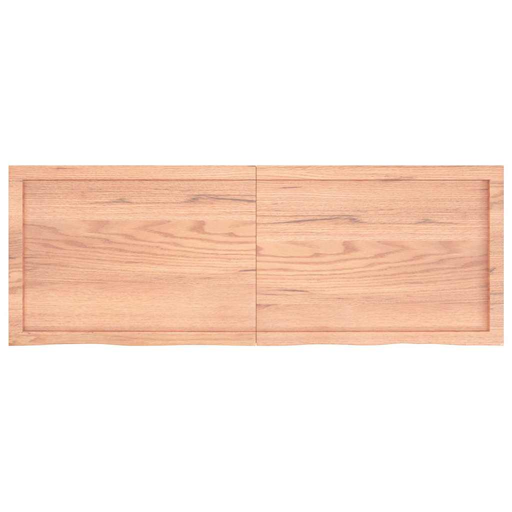 Wandschap 140x50x(2-4)cm behandeld massief eikenhout lichtbruin is nu te koop bij PeponiXL, paradijselijk wonen!