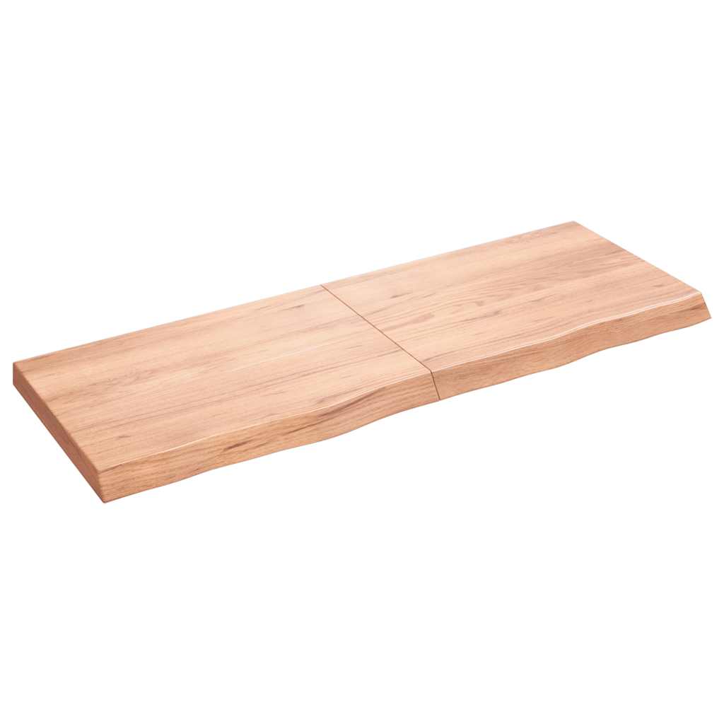 Wandschap 140x50x(2-6)cm behandeld massief eikenhout lichtbruin is nu te koop bij PeponiXL, paradijselijk wonen!
