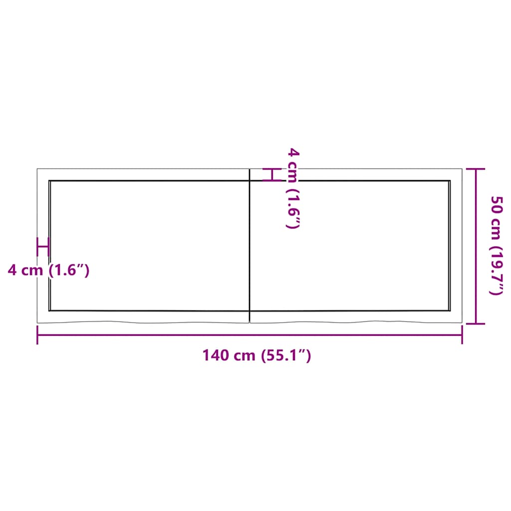 Wandschap 140x50x(2-6)cm behandeld massief eikenhout lichtbruin is nu te koop bij PeponiXL, paradijselijk wonen!