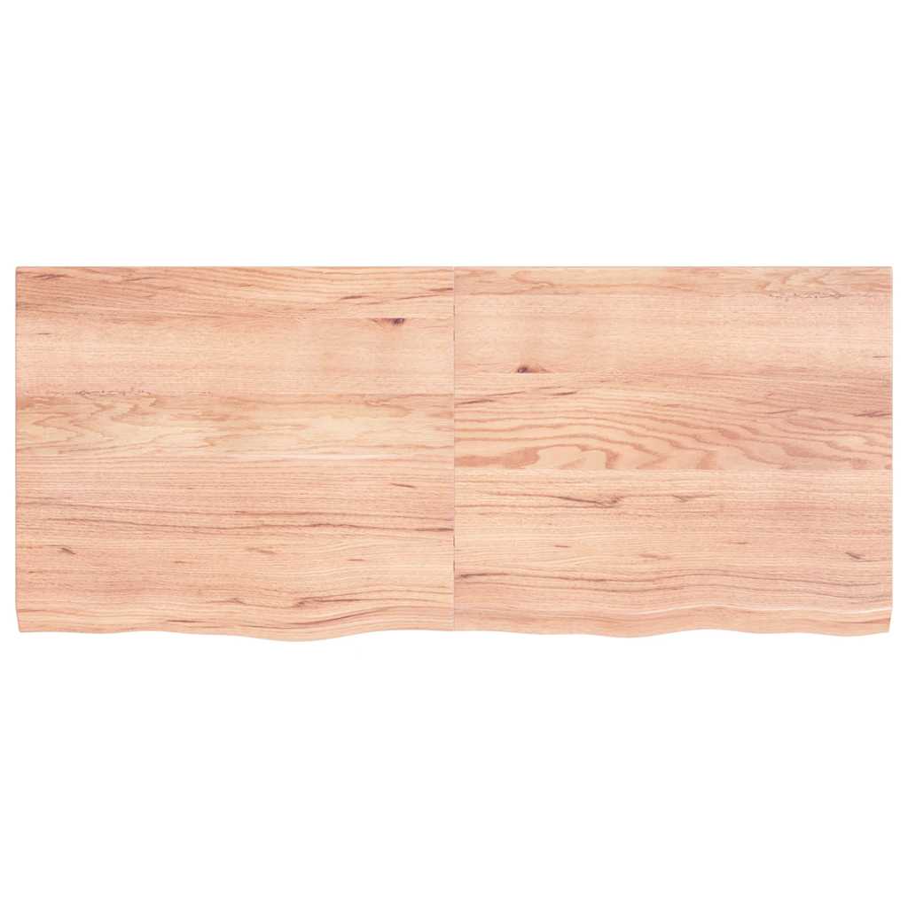 Wandschap 140x60x(2-4)cm behandeld massief eikenhout lichtbruin is nu te koop bij PeponiXL, paradijselijk wonen!