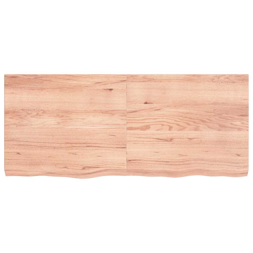 Wandschap 140x60x(2-6)cm behandeld massief eikenhout lichtbruin is nu te koop bij PeponiXL, paradijselijk wonen!