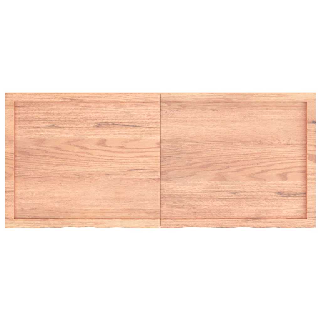 Wandschap 140x60x(2-6)cm behandeld massief eikenhout lichtbruin is nu te koop bij PeponiXL, paradijselijk wonen!