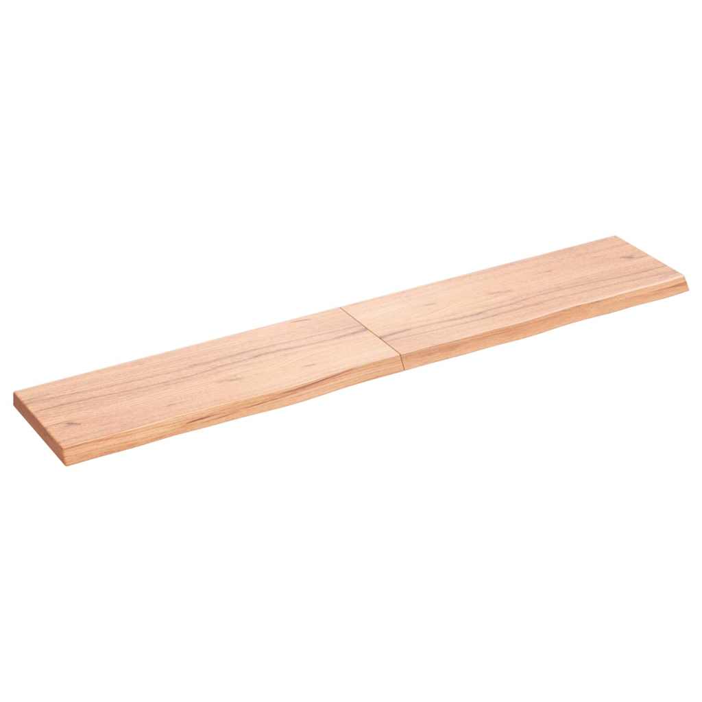 Wandschap 160x30x(2-4)cm behandeld massief eikenhout lichtbruin is nu te koop bij PeponiXL, paradijselijk wonen!