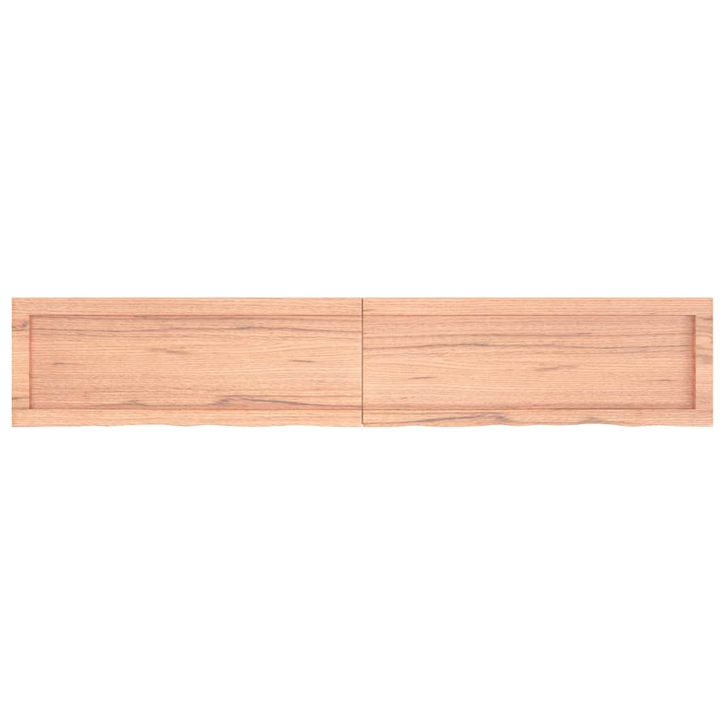 Wandschap 160x30x(2-4)cm behandeld massief eikenhout lichtbruin is nu te koop bij PeponiXL, paradijselijk wonen!