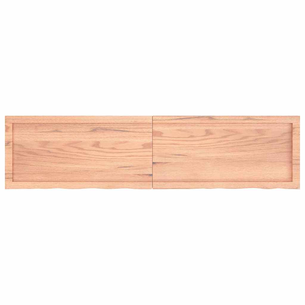 Wandschap 160x40x(2-4)cm behandeld massief eikenhout lichtbruin is nu te koop bij PeponiXL, paradijselijk wonen!