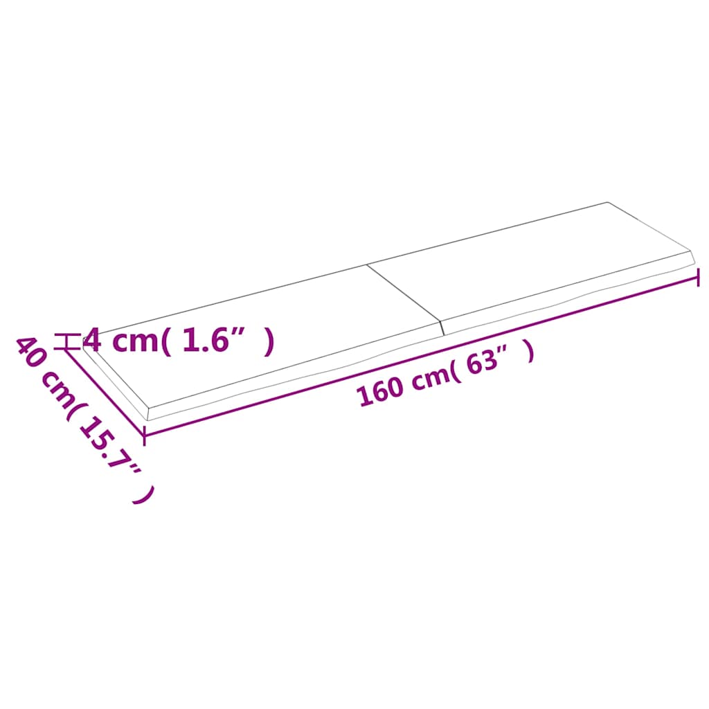 Wandschap 160x40x(2-4)cm behandeld massief eikenhout lichtbruin is nu te koop bij PeponiXL, paradijselijk wonen!