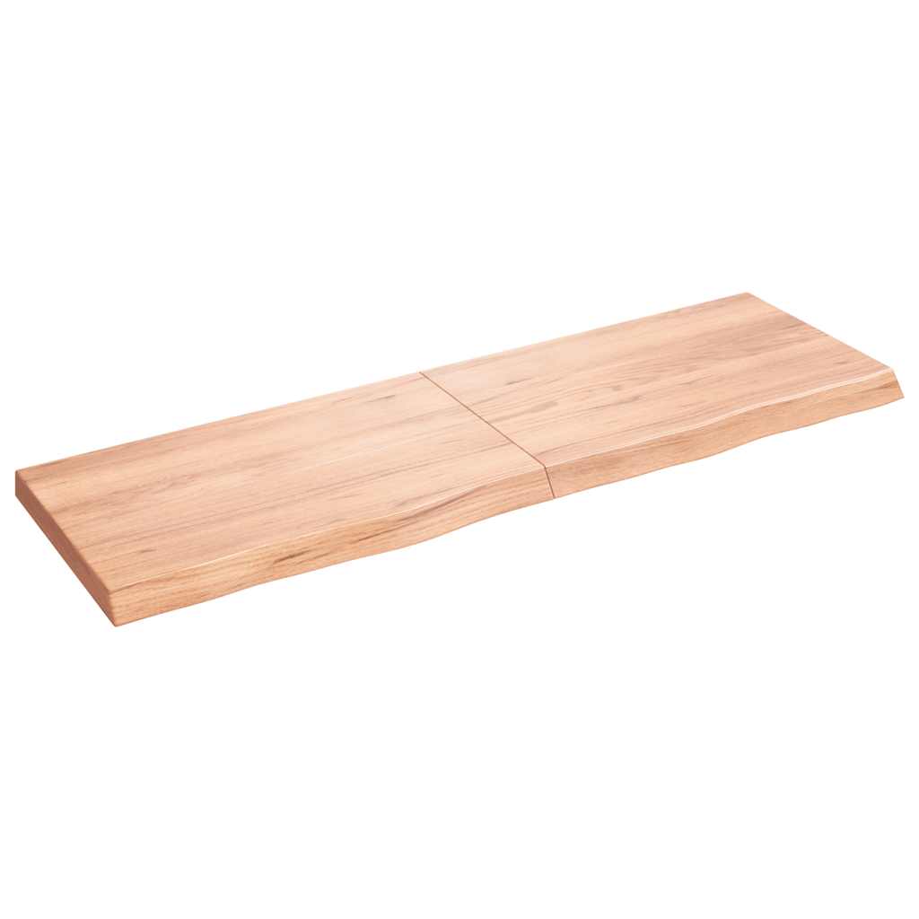 Wandschap 160x50x(2-6)cm behandeld massief eikenhout lichtbruin is nu te koop bij PeponiXL, paradijselijk wonen!