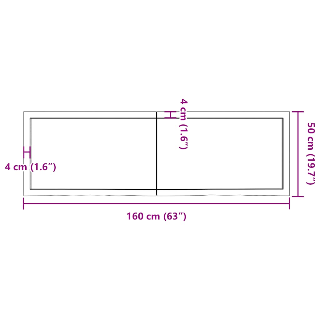 Wandschap 160x50x(2-6)cm behandeld massief eikenhout lichtbruin is nu te koop bij PeponiXL, paradijselijk wonen!