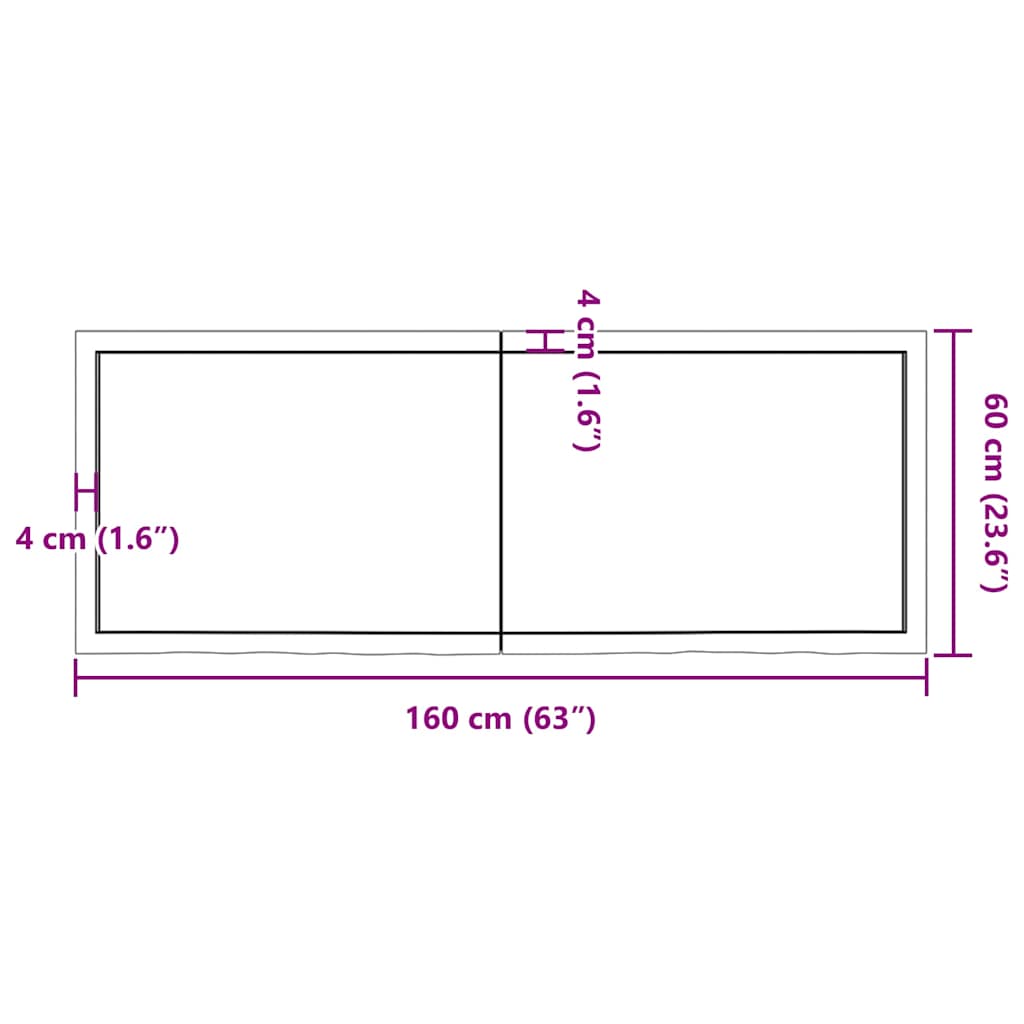Wandschap 160x60x(2-4)cm behandeld massief eikenhout lichtbruin is nu te koop bij PeponiXL, paradijselijk wonen!