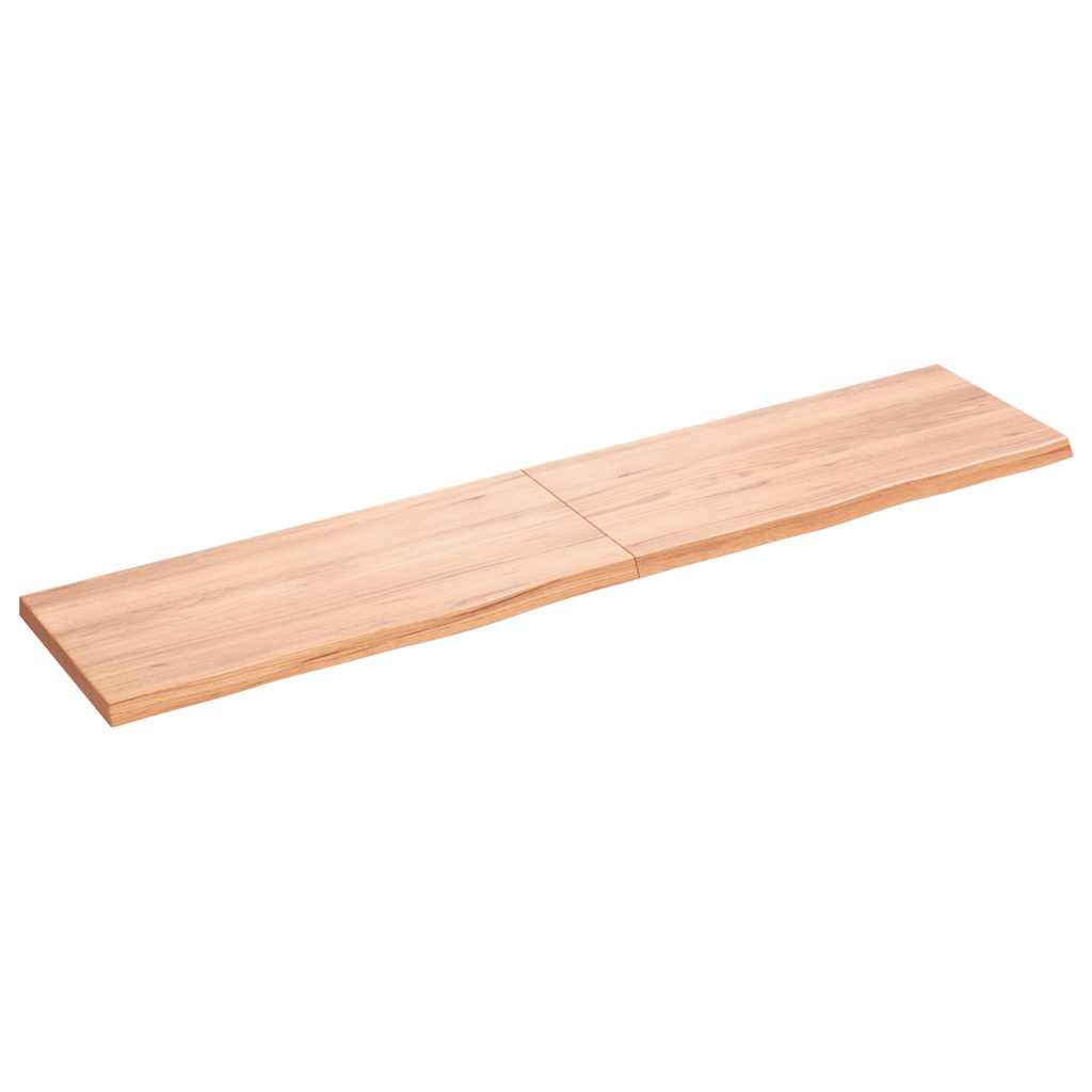 Wandschap 180x40x(2-4)cm behandeld massief eikenhout lichtbruin is nu te koop bij PeponiXL, paradijselijk wonen!