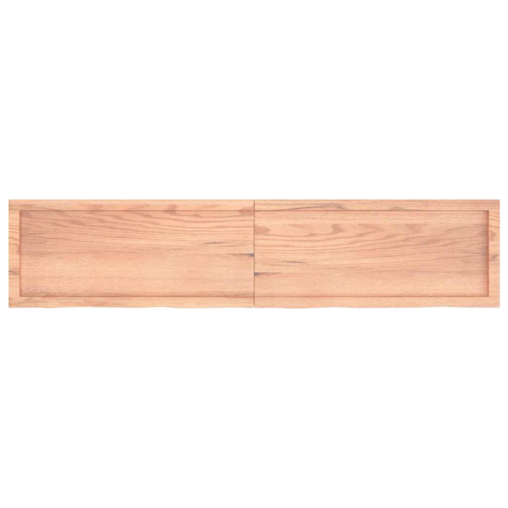 Wandschap 180x40x(2-4)cm behandeld massief eikenhout lichtbruin is nu te koop bij PeponiXL, paradijselijk wonen!