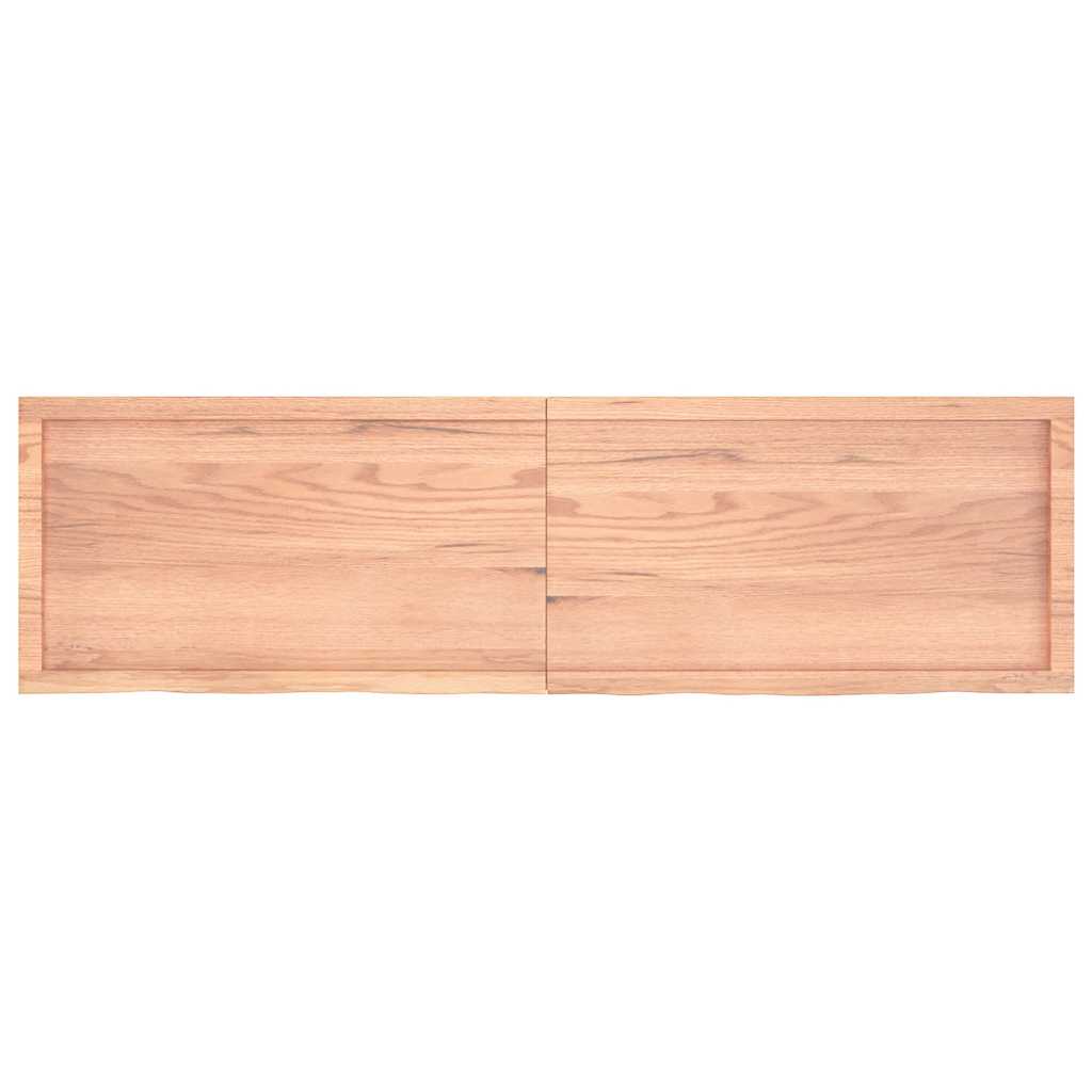 Wandschap 180x50x(2-4)cm behandeld massief eikenhout lichtbruin is nu te koop bij PeponiXL, paradijselijk wonen!