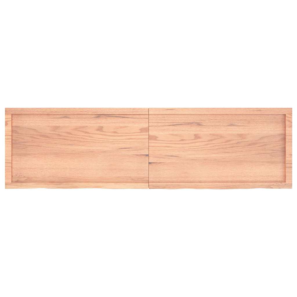 Wandschap 180x50x(2-6)cm behandeld massief eikenhout lichtbruin is nu te koop bij PeponiXL, paradijselijk wonen!