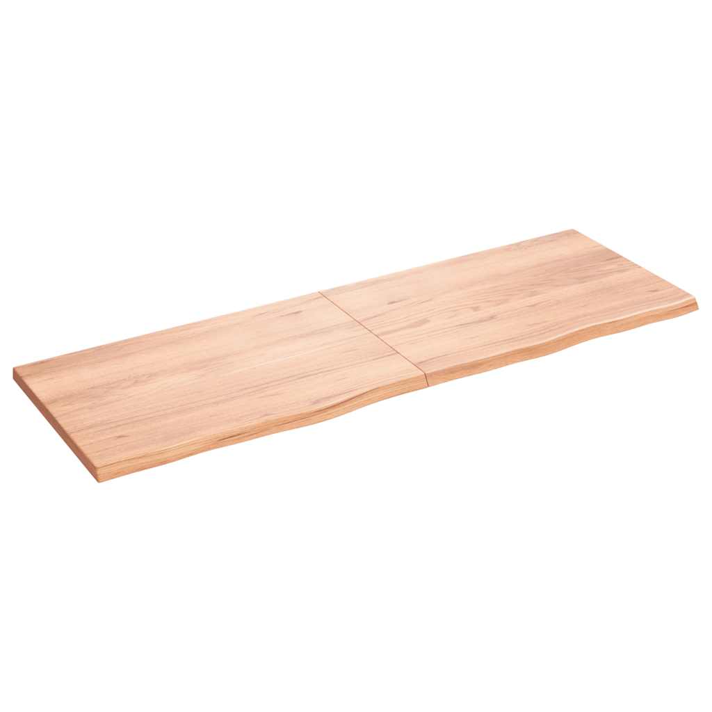 Wandschap 180x60x(2-4)cm behandeld massief eikenhout lichtbruin is nu te koop bij PeponiXL, paradijselijk wonen!
