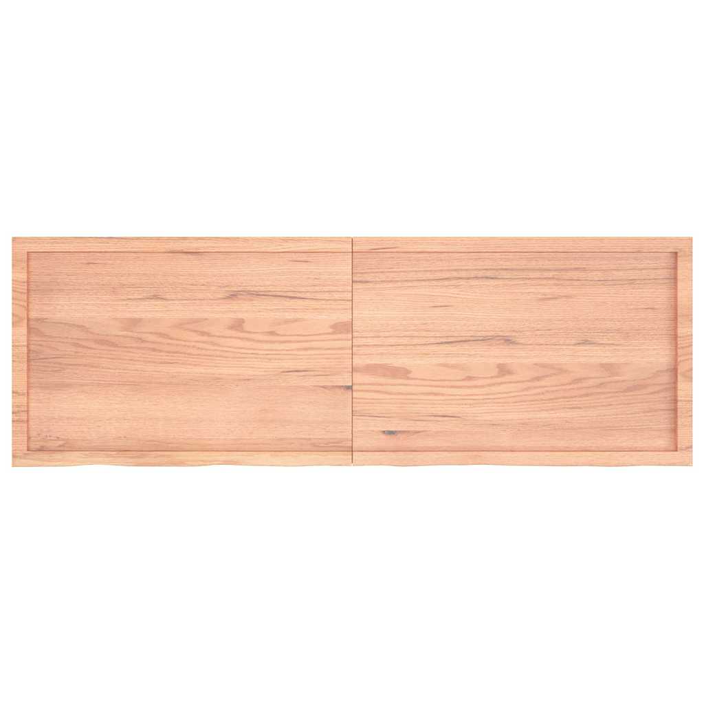 Wandschap 180x60x(2-4)cm behandeld massief eikenhout lichtbruin is nu te koop bij PeponiXL, paradijselijk wonen!