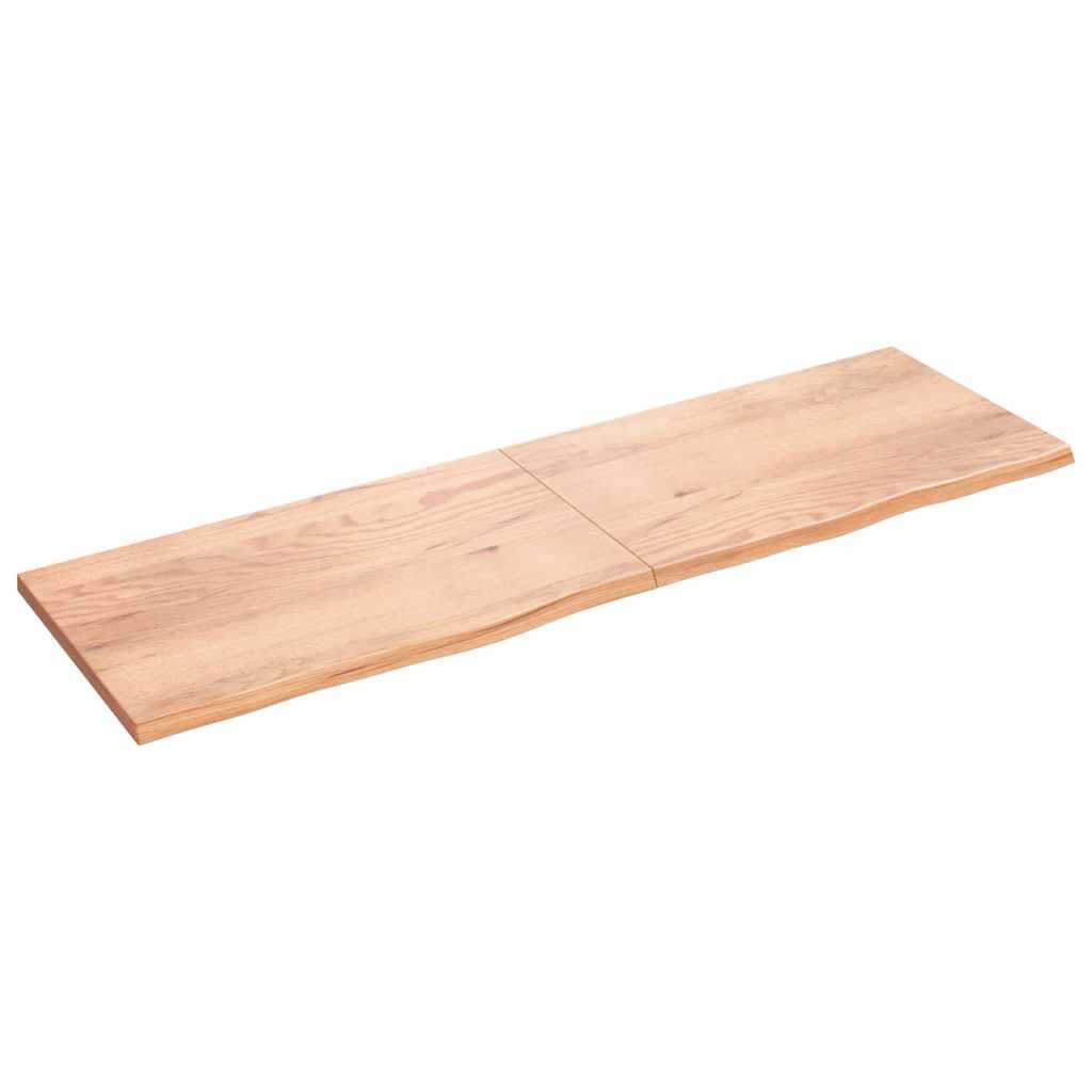 Wandschap 200x60x(2-4)cm behandeld massief eikenhout lichtbruin is nu te koop bij PeponiXL, paradijselijk wonen!
