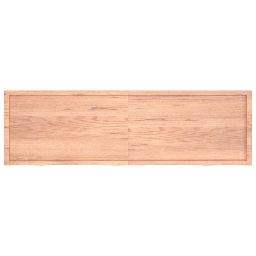 Wandschap 200x60x(2-4)cm behandeld massief eikenhout lichtbruin is nu te koop bij PeponiXL, paradijselijk wonen!