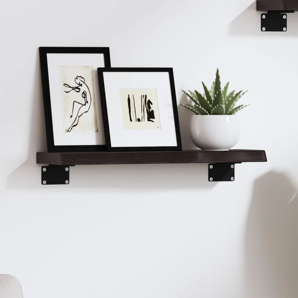 Wandschap 40x10x2 cm behandeld massief eikenhout donkerbruin is nu te koop bij PeponiXL, paradijselijk wonen!
