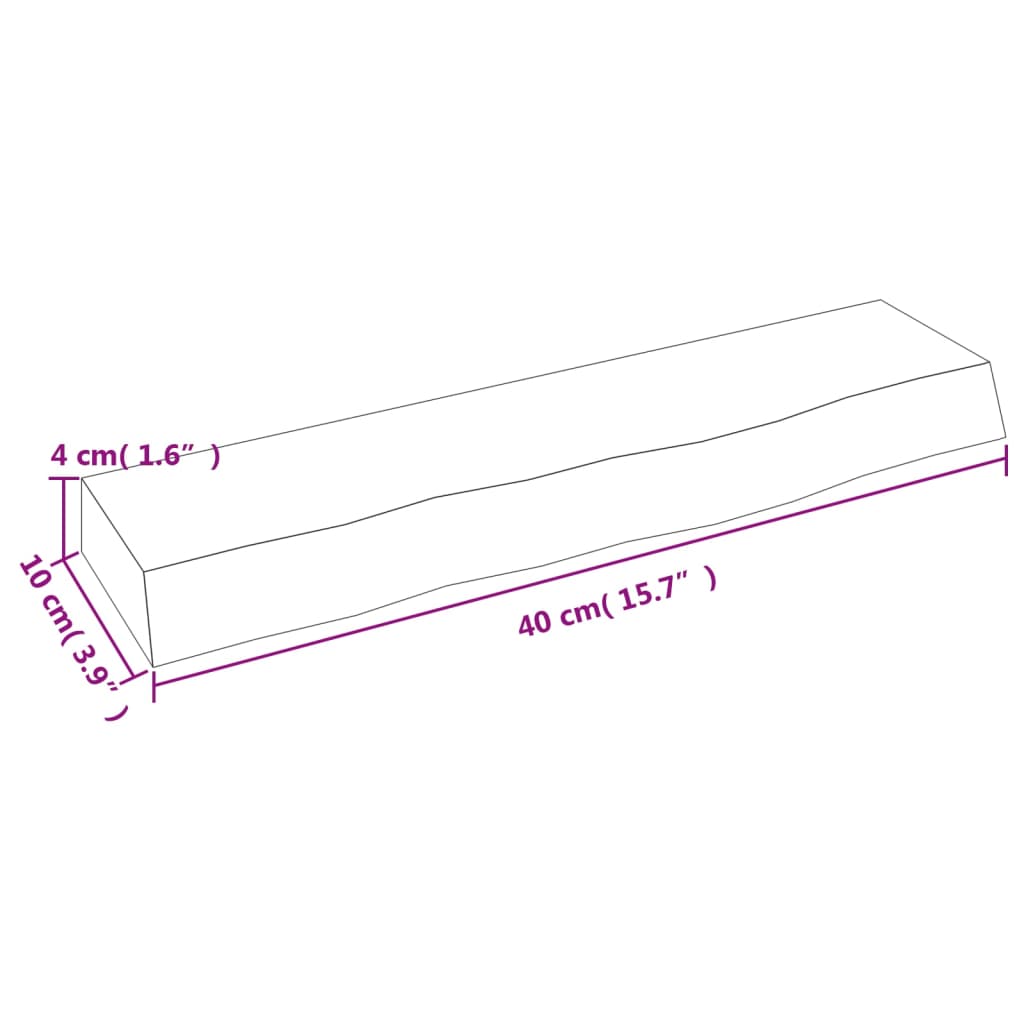 Wandschap 40x10x4 cm behandeld massief eikenhout donkerbruin is nu te koop bij PeponiXL, paradijselijk wonen!