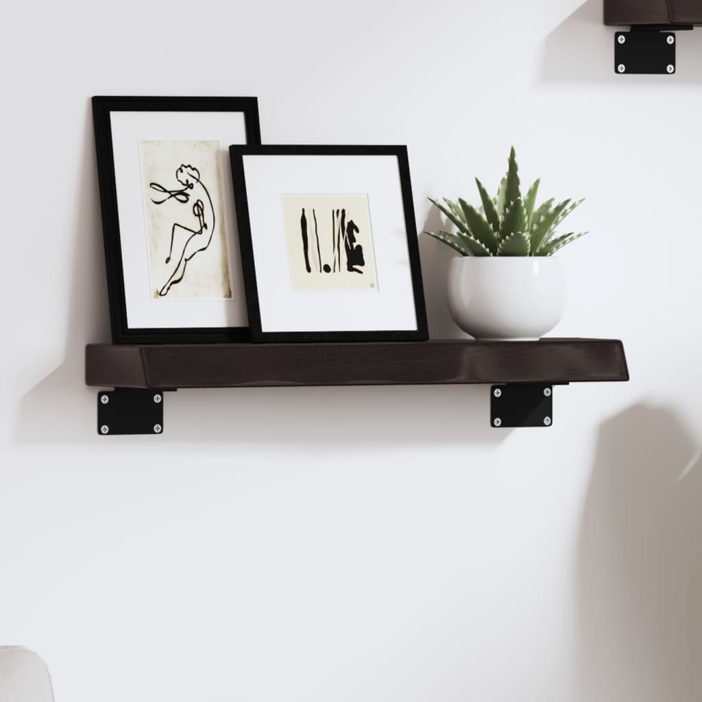 Wandschap 40x10x4 cm behandeld massief eikenhout donkerbruin is nu te koop bij PeponiXL, paradijselijk wonen!