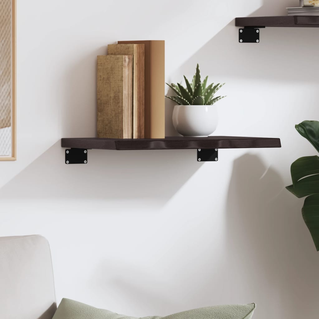 Wandschap 40x20x2 cm behandeld massief eikenhout donkerbruin is nu te koop bij PeponiXL, paradijselijk wonen!