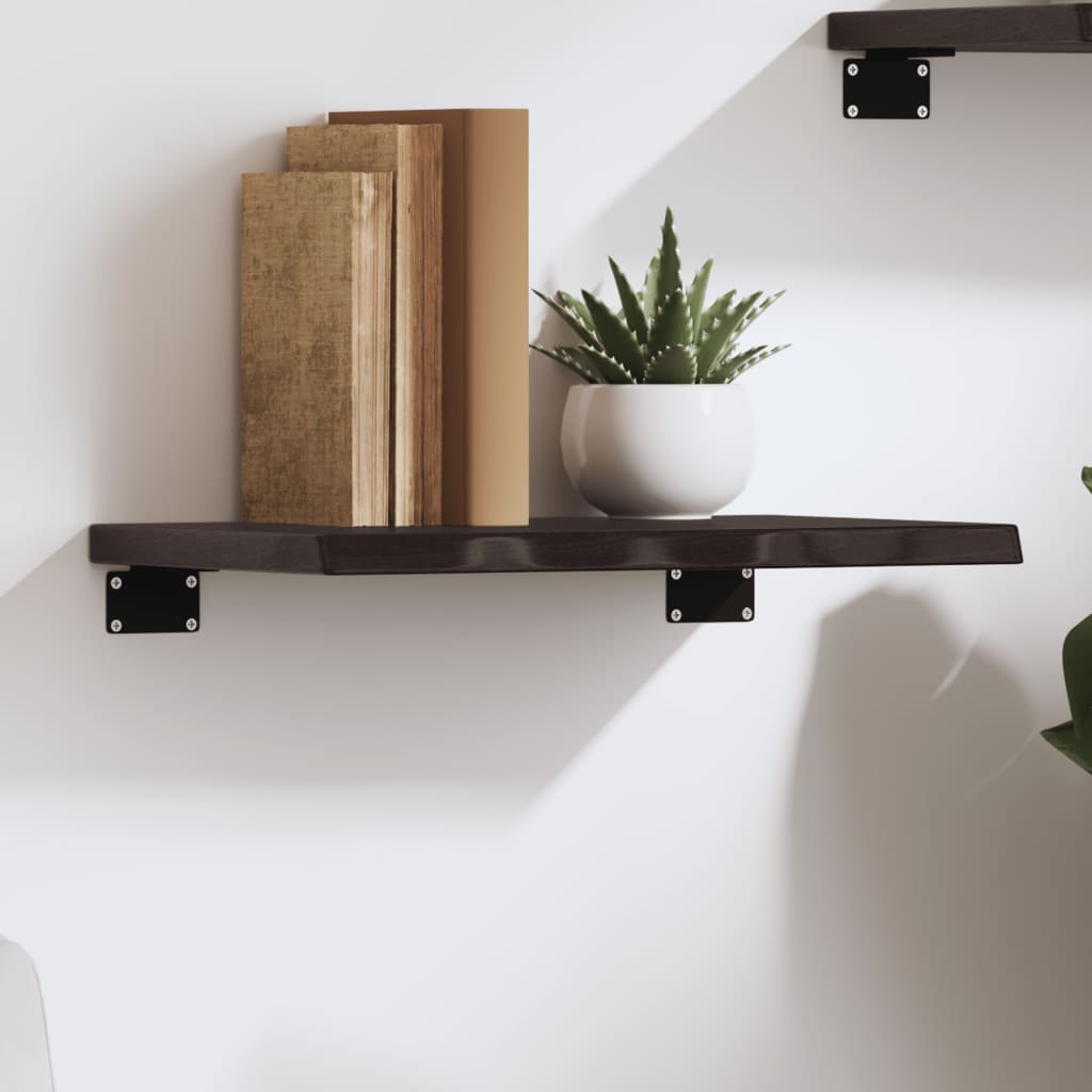 Wandschap 40x20x2 cm behandeld massief eikenhout donkerbruin is nu te koop bij PeponiXL, paradijselijk wonen!