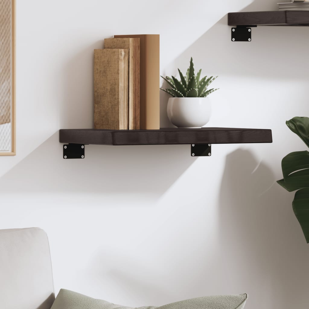Wandschap 40x30x(2-4)cm behandeld massief eikenhout donkerbruin is nu te koop bij PeponiXL, paradijselijk wonen!