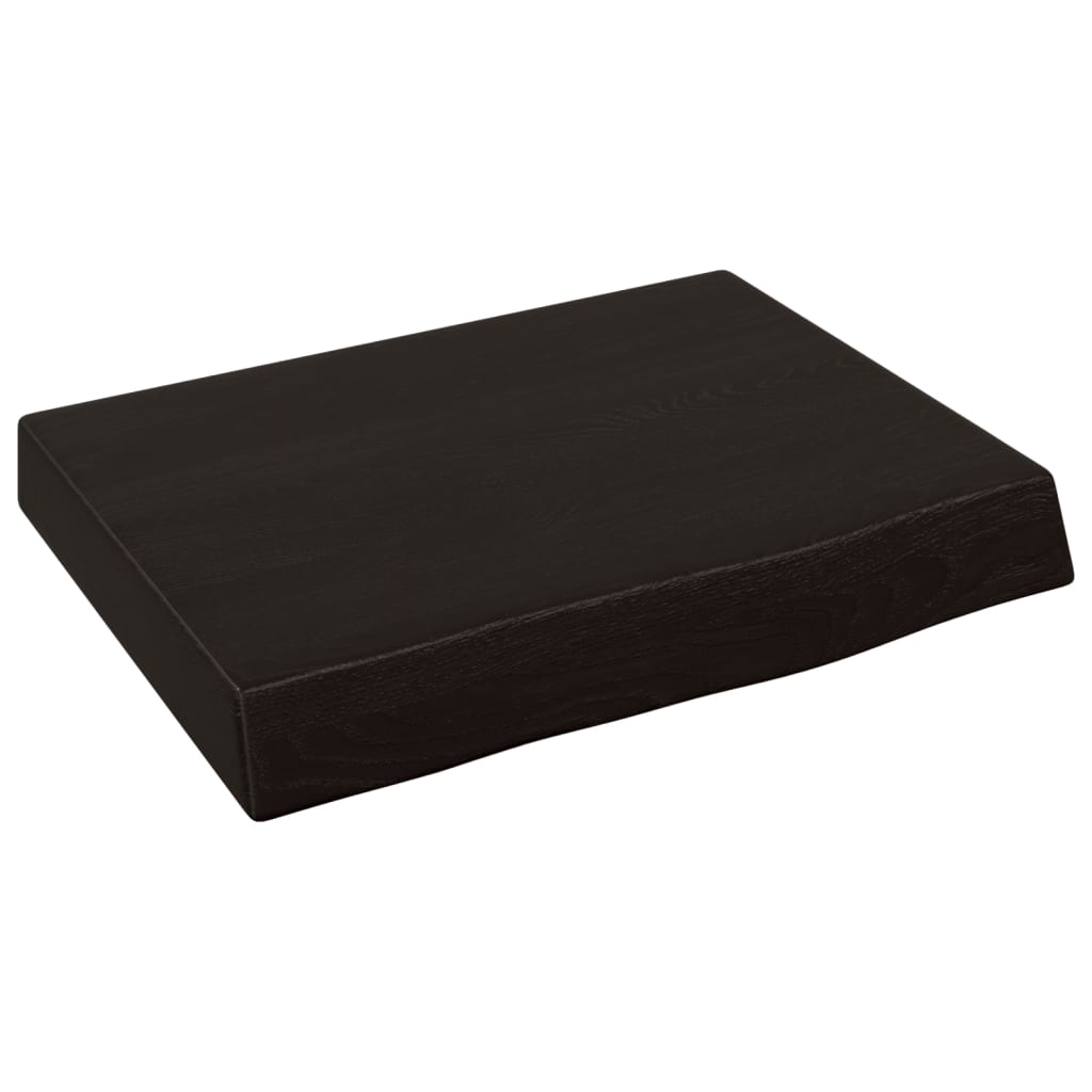 Wandschap 40x30x(2-6)cm behandeld massief eikenhout donkerbruin is nu te koop bij PeponiXL, paradijselijk wonen!