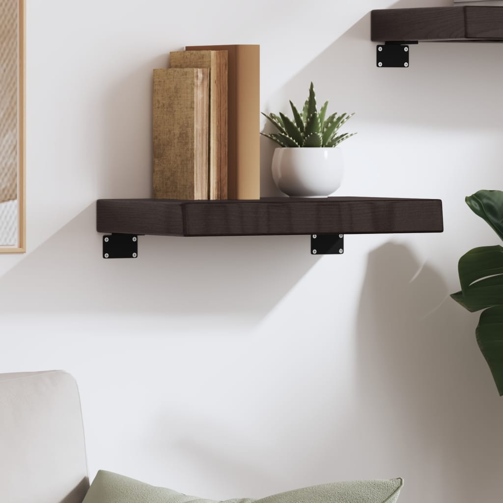 Wandschap 40x30x(2-6)cm behandeld massief eikenhout donkerbruin is nu te koop bij PeponiXL, paradijselijk wonen!