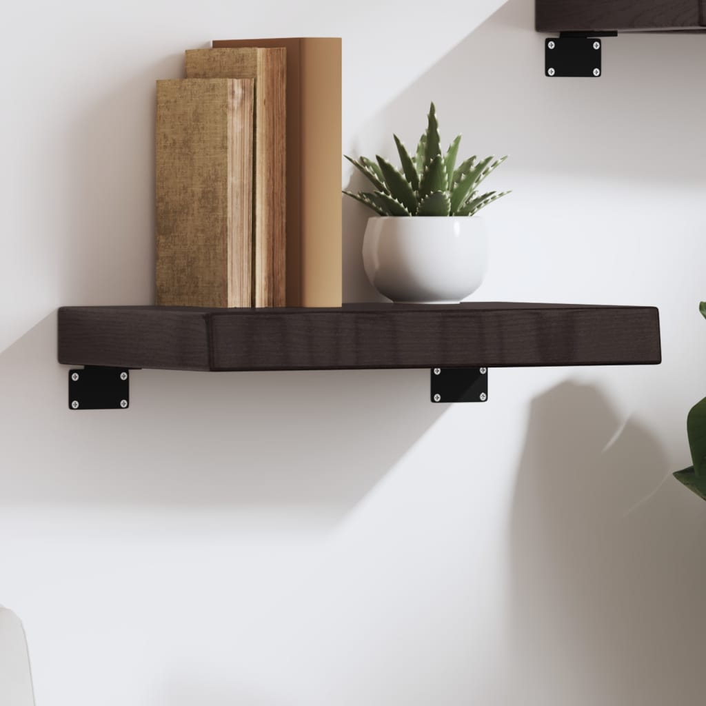 Wandschap 40x30x(2-6)cm behandeld massief eikenhout donkerbruin is nu te koop bij PeponiXL, paradijselijk wonen!