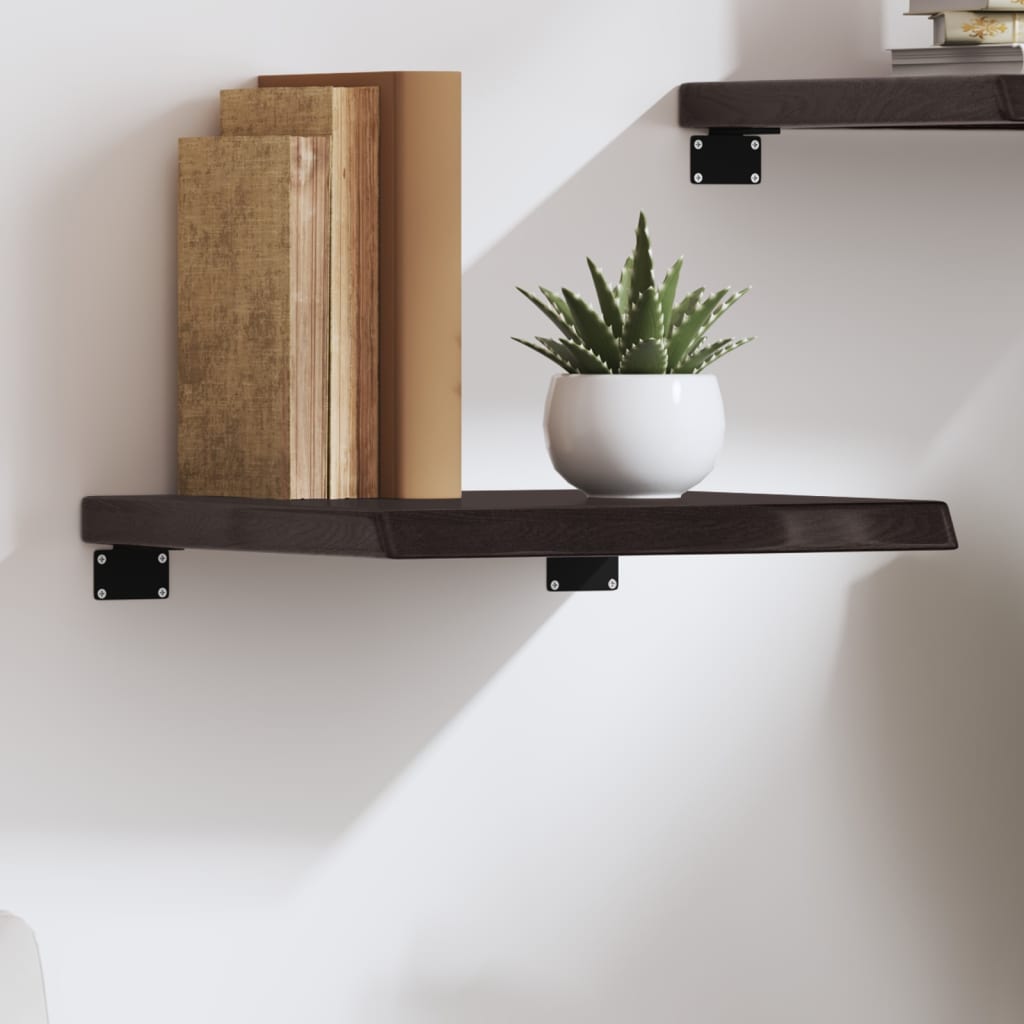 Wandschap 40x40x(2-4)cm behandeld massief eikenhout donkerbruin is nu te koop bij PeponiXL, paradijselijk wonen!