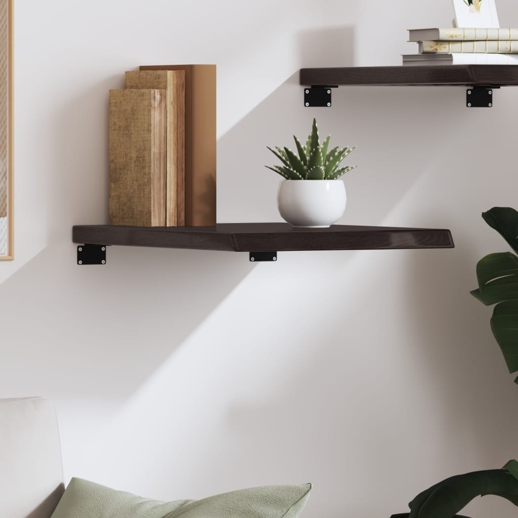 Wandschap 40x60x(2-4)cm behandeld massief eikenhout donkerbruin is nu te koop bij PeponiXL, paradijselijk wonen!
