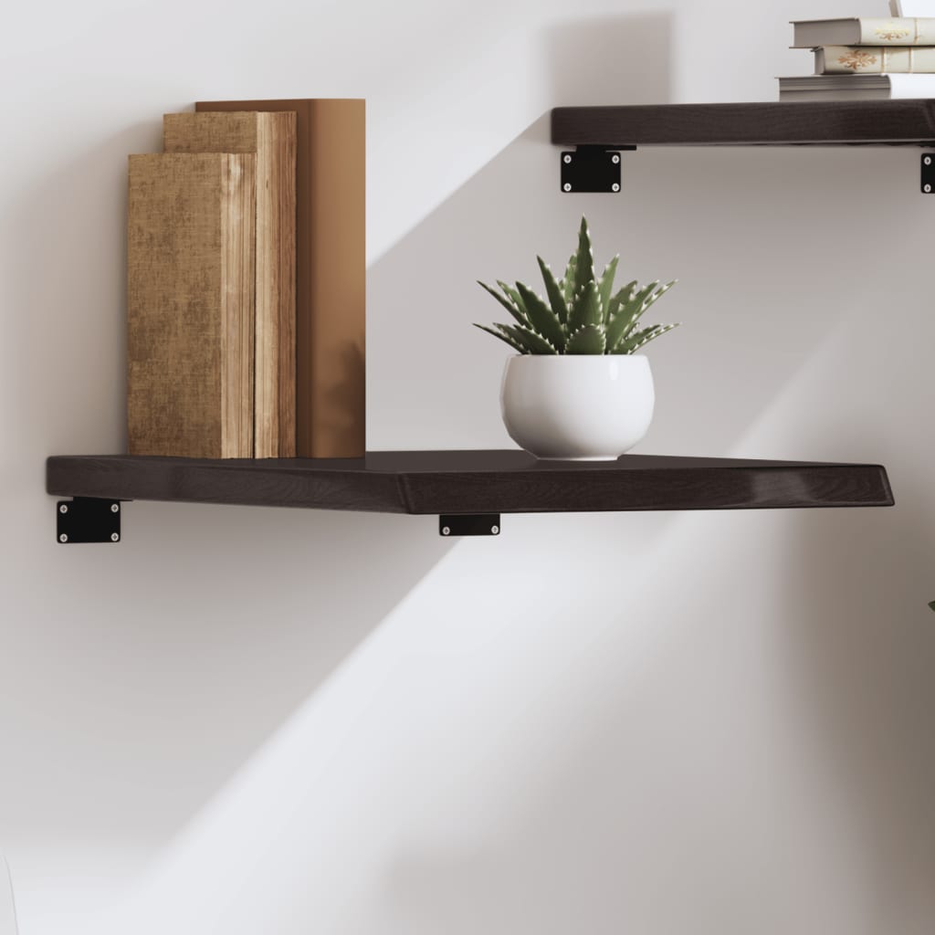 Wandschap 40x60x(2-4)cm behandeld massief eikenhout donkerbruin is nu te koop bij PeponiXL, paradijselijk wonen!