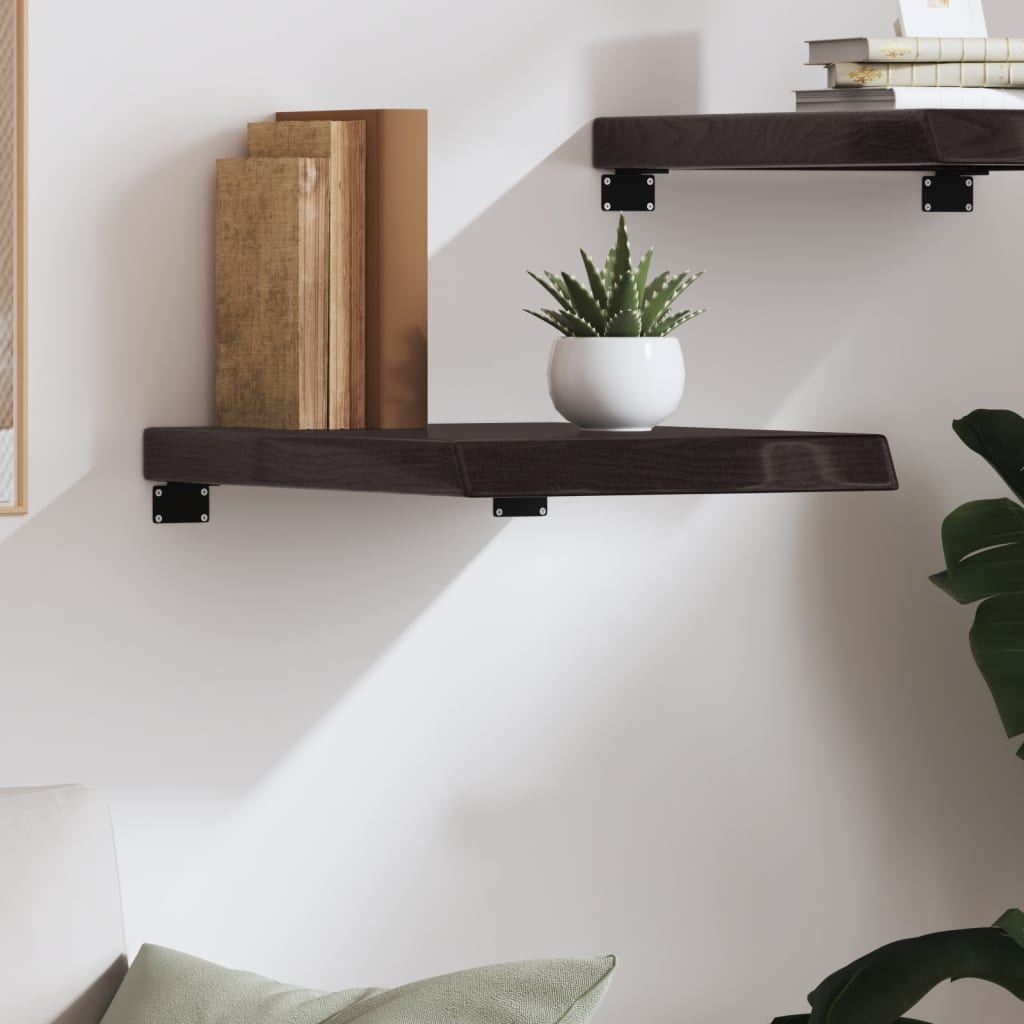 Wandschap 40x60x(2-6)cm behandeld massief eikenhout donkerbruin is nu te koop bij PeponiXL, paradijselijk wonen!